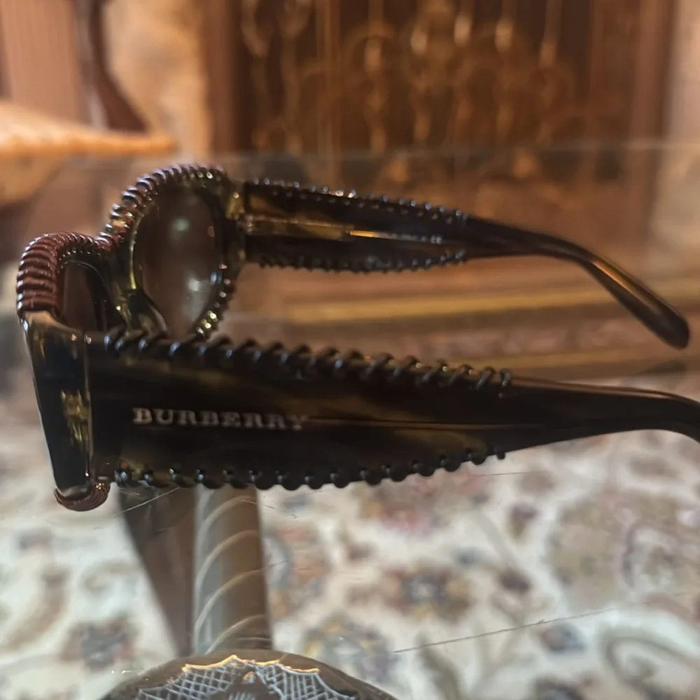 Sunglasses Burberry Elegant Brown Beaded Sunglasses made in Italy